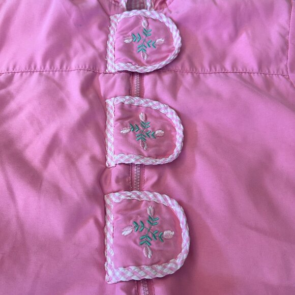 Vintage Carter's Pink Tulip Embroidered Bunting Snowsuit 24 Months - Picture 5 of 8